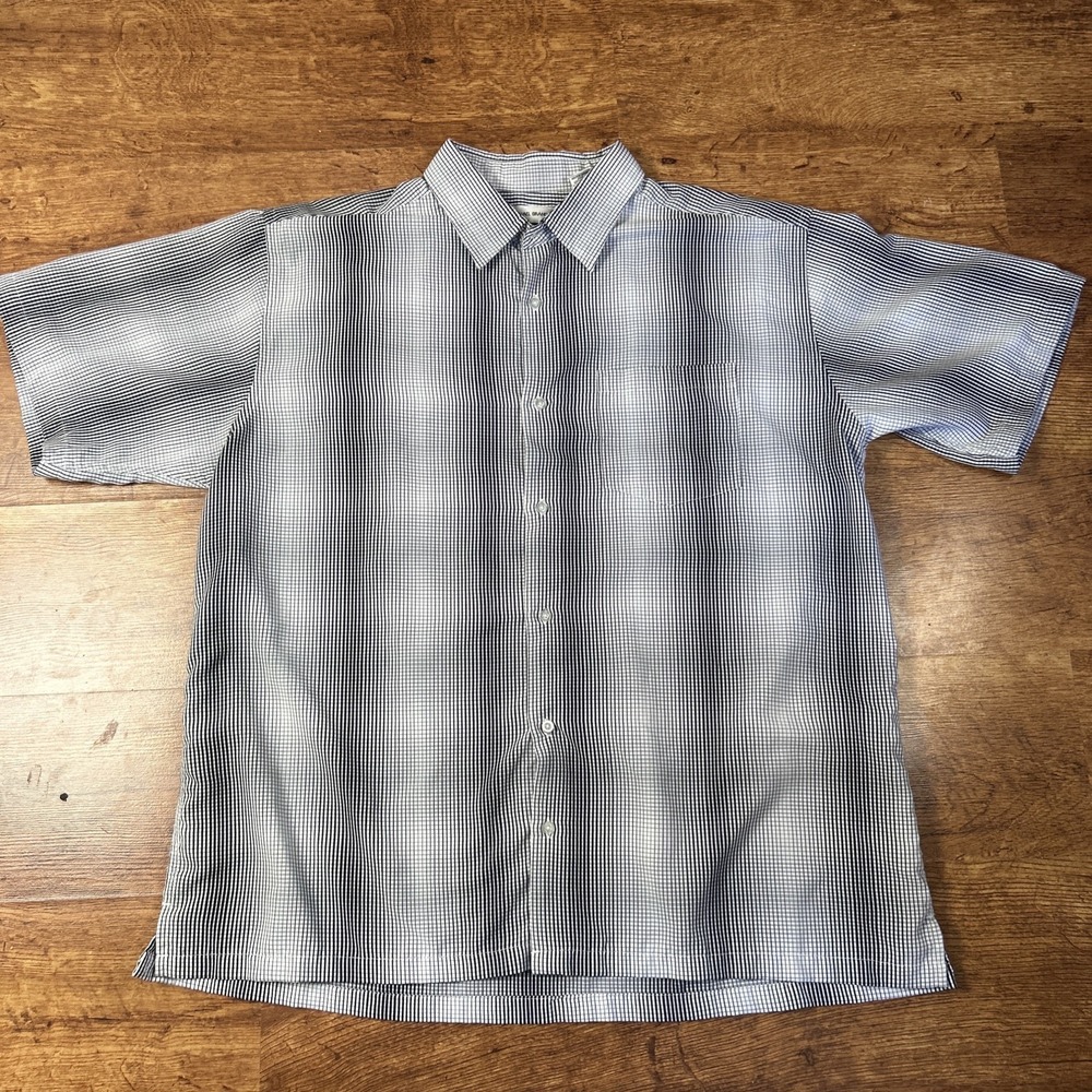 Micheal Brandon Button Up‎ Shirt Men's Short Sleeve Size 2x Gray And Black Plaid